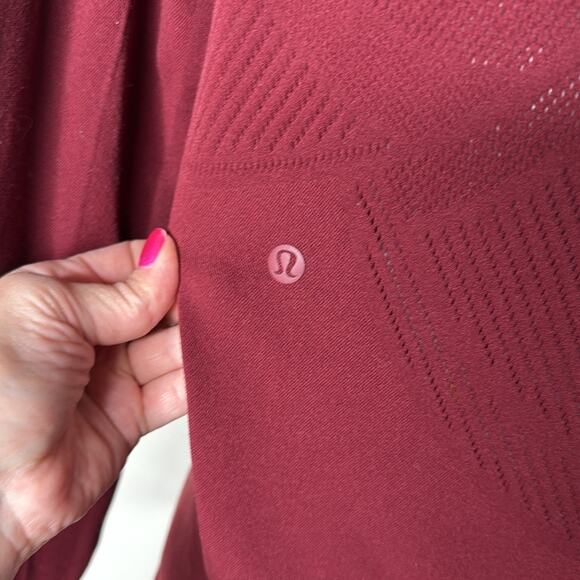 Lululemon Deep Rouge Reveal Long Sleeve Tee - Picture 5 of 10